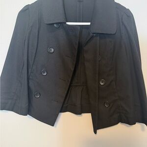 Express Black Double-Breasted Cropped Peacoat Jacket